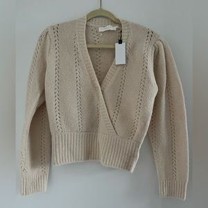 ASTR label cream sweater wrap around wool blend